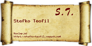 Stefko Teofil névjegykártya